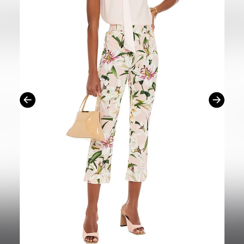 Dolce & Gabbana • Floral Tropical Pink Pants • Small